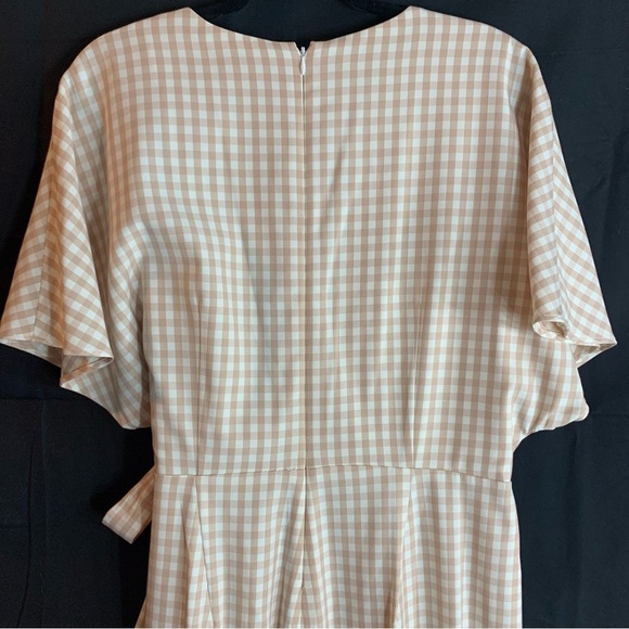 NWT Alex Marie Juliana Linen Wide Leg Jumper in Sand Gingham Print, size 12 - Picture 12 of 13